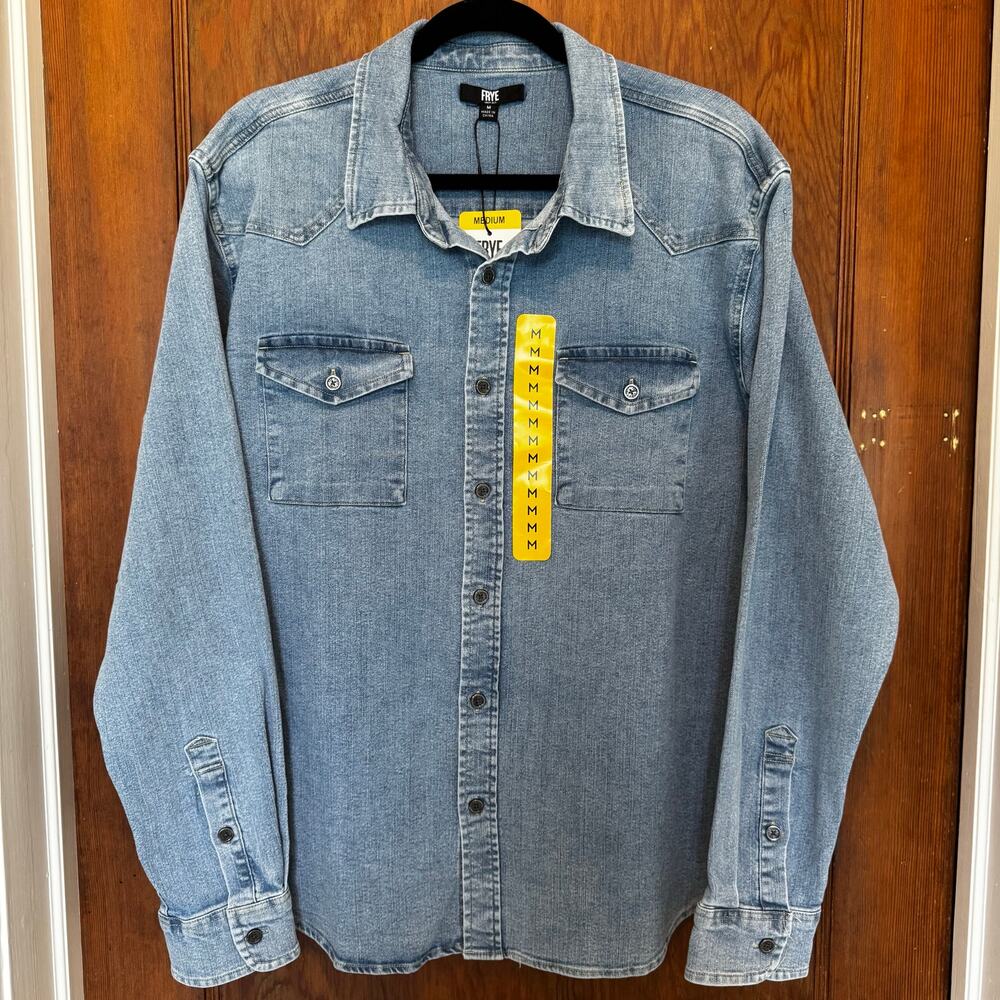 Frye Light Blue Denim Button-Down Shirt